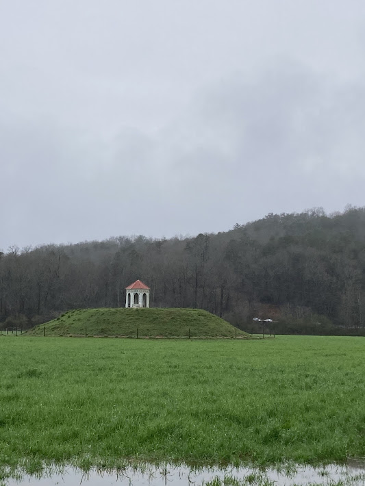 View of historic Native American burial mound.